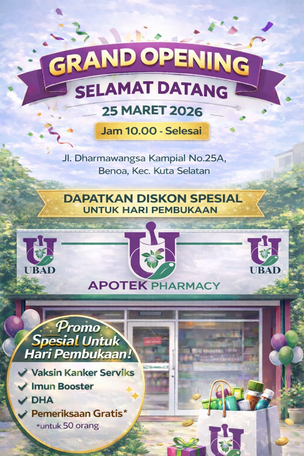 Poster Grand Opening Apotek UBAD
